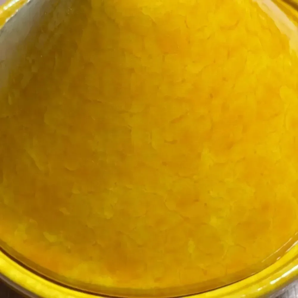 Vintage Traditional Moroccan Mustard Yellow Tagine Cooking Pot (Made in Italy)